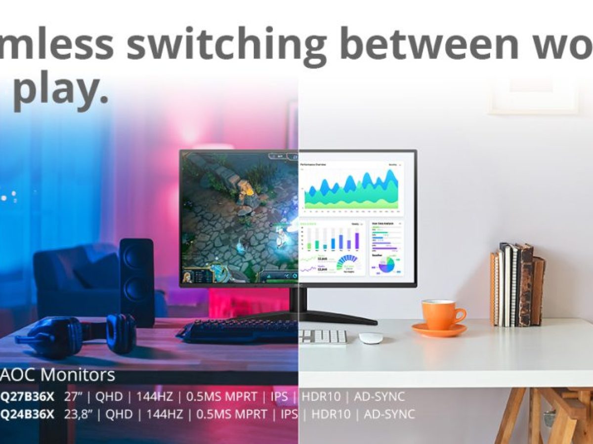 AOC Q24B36X και Q27B36X: Οθόνες QHD που συνδυάζουν υψηλή απόδοση στην εργασία και ομαλή εμπειρία στο παιχνίδι