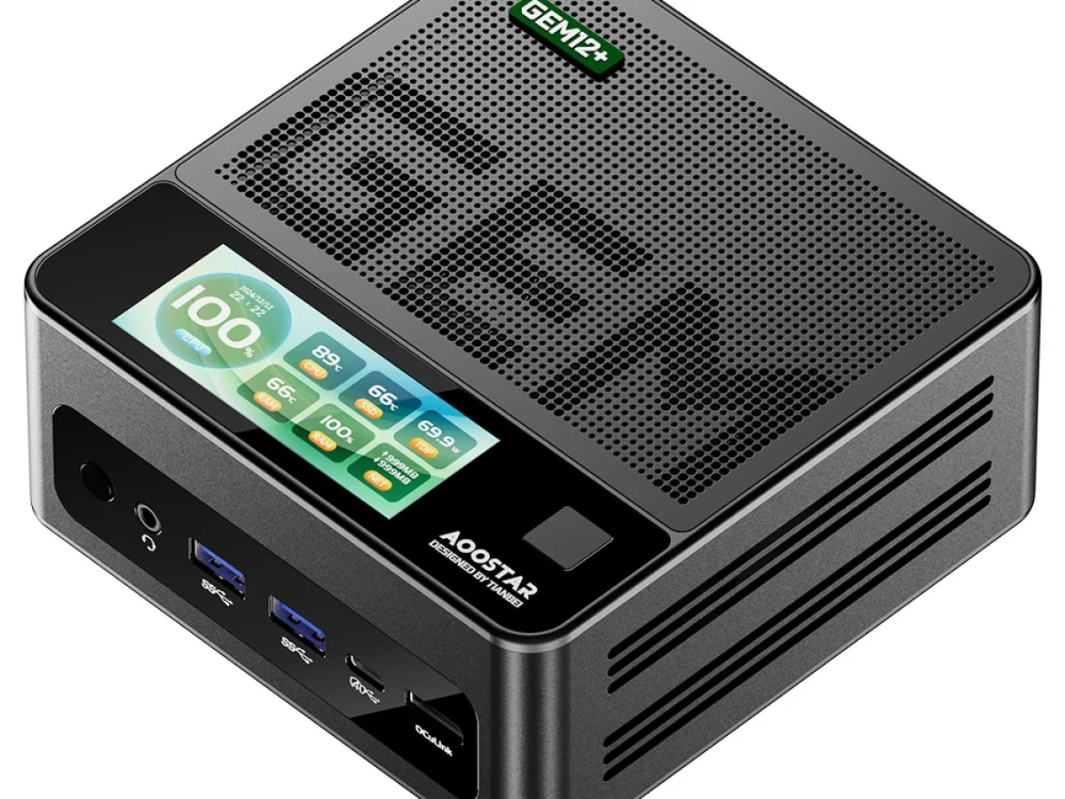 AOOSTAR GEM12+ PRO : Με οθόνη ενδείξεων, αισθητήρα αποτυπωμάτων, και τον εξαιρετικό AMD Ryzen 7 Pro 8845HS!