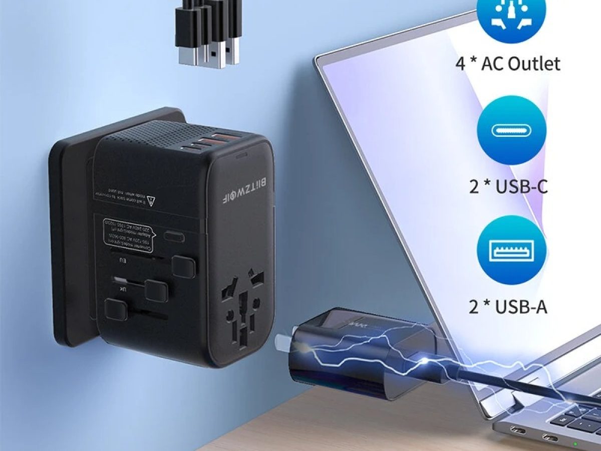 [#Ιστορικό_Χαμηλό] BlitzWolf BW-TA3 : Universal αντάπτορας ταξιδιού με μετατροπή τάσης 220V σε 110V και 8 θύρες