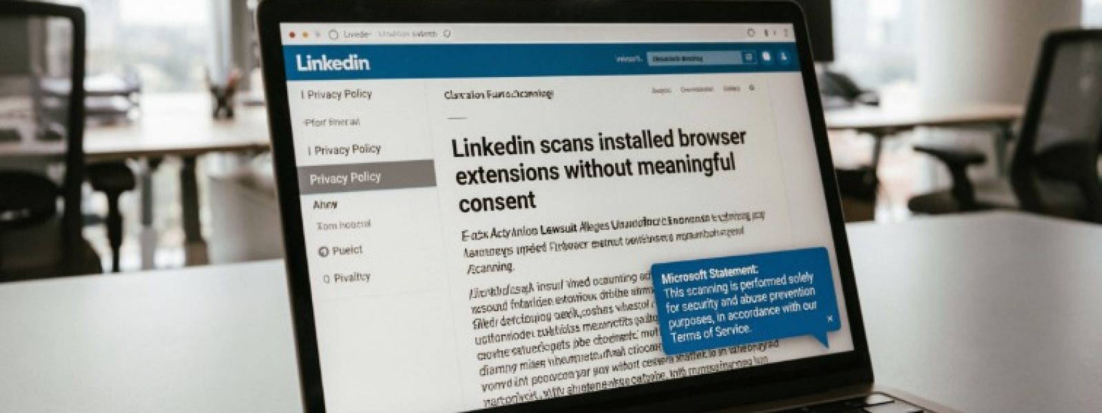 LinkedIn σάρωση επεκτάσεων browser: Αγωγές για παραβίαση απορρήτου και η απάντηση της Microsoft