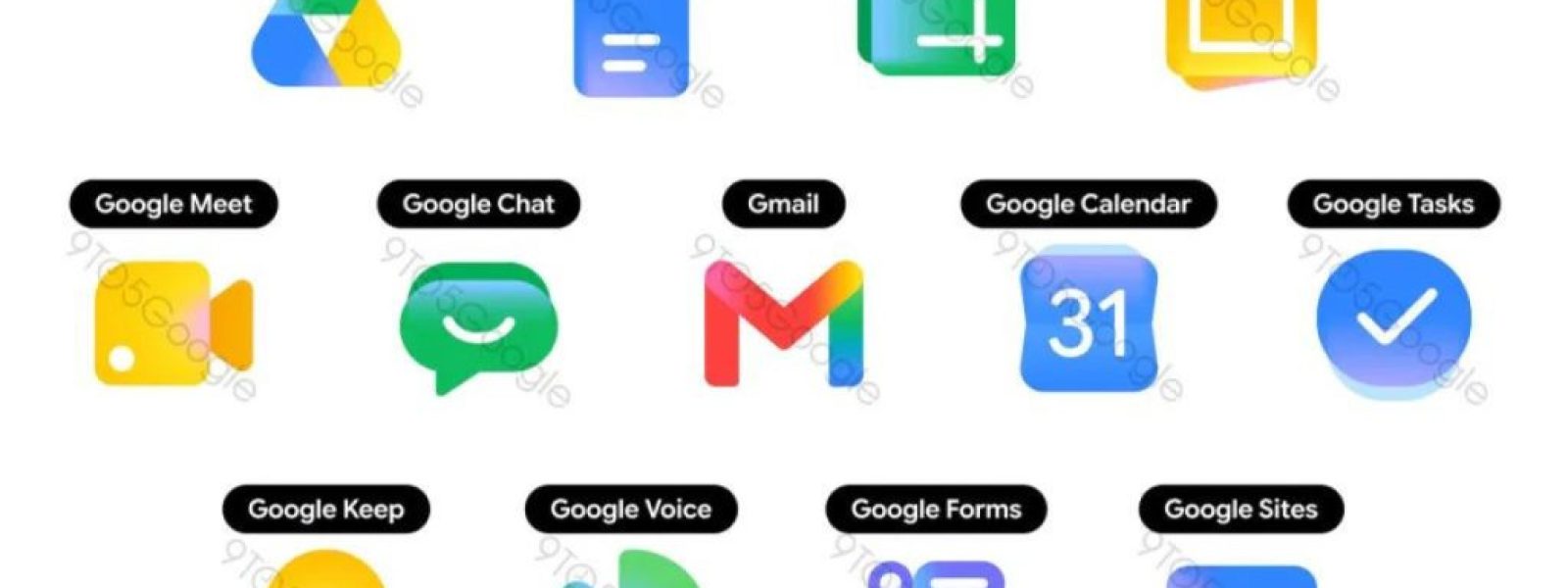 Η Google ανανεώνει τα εικονίδια των Gmail, Docs και Drive για να ξεχωρίζουν πιο εύκολα