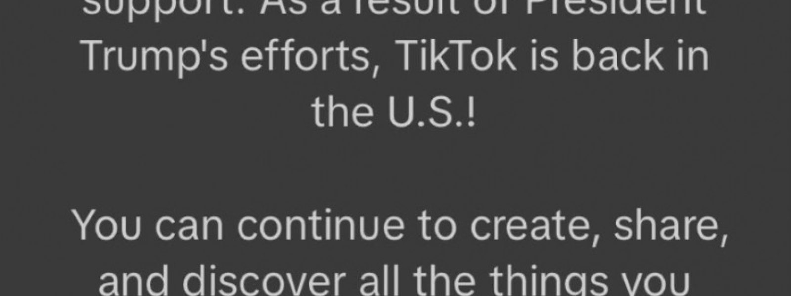 Μετά από 13 ώρες στο σκοτάδι, το TikTok είναι ξανά προσβάσιμο στις ΗΠΑ