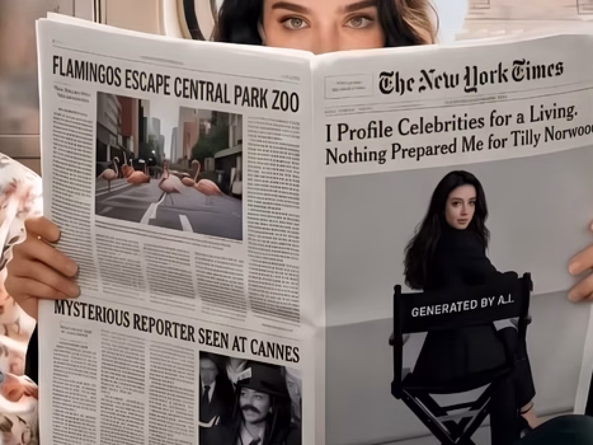 «Σκουπίδι»: Οι Νew York Times στην πυρά για το προφίλ της ΑΙ ηθοποιού Τίλι Νόργουντ | in.gr