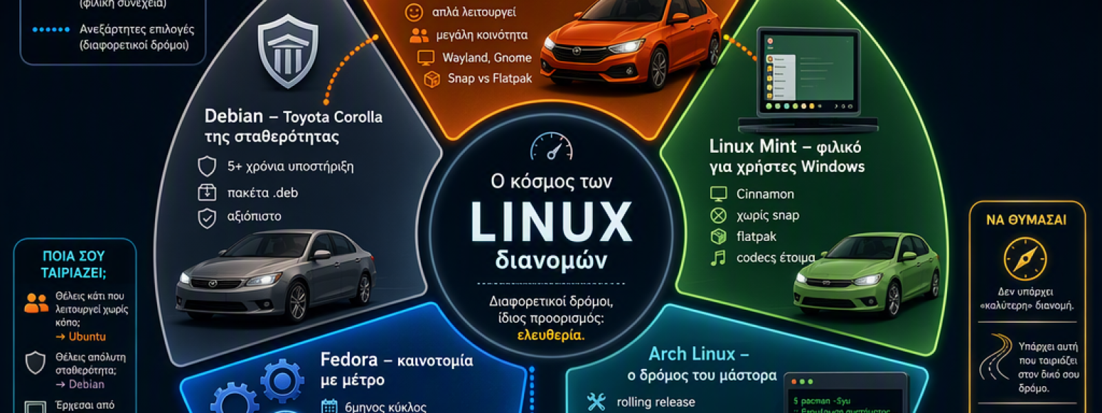 &Kappa;ά&theta;&epsilon; Linux &delta;&iota;&alpha;&nu;&omicron;&mu;ή &mu;&epsilon; &alpha;&pi;&lambda;ά &lambda;ό&gamma;&iota;&alpha;: &pi;&omicron;&iota;&alpha; &sigma;&omicron;&upsilon; &tau;&alpha;&iota;&rho;&iota;ά&zeta;&epsilon;&iota; &kappa;&alpha;&iota; &gamma;&iota;&alpha;&tau;ί