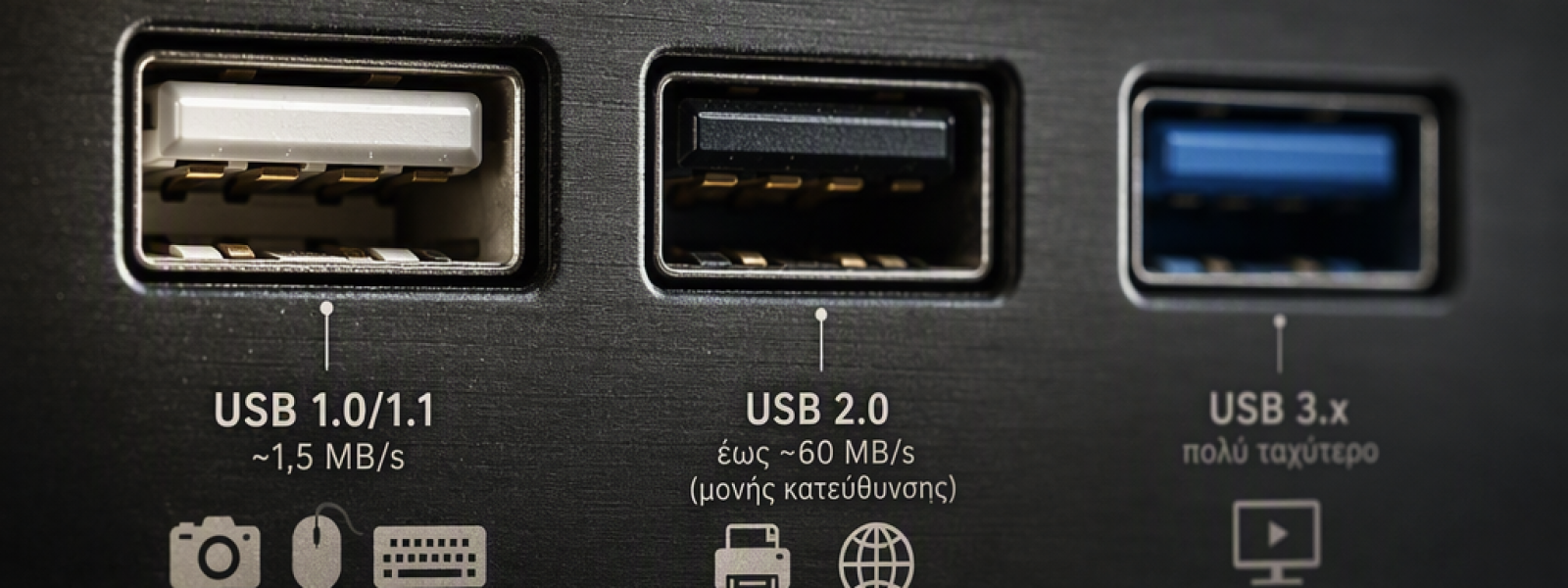 &Omicron; &omicron;&delta;&eta;&gamma;ό&sigmaf; &tau;&omega;&nu; &chi;&rho;&omega;&mu;ά&tau;&omega;&nu; &sigma;&tau;&iota;&sigmaf; &theta;ύ&rho;&epsilon;&sigmaf; USB: &tau;&iota; &sigma;&eta;&mu;&alpha;ί&nu;&epsilon;&iota; &tau;&iota; &kappa;&alpha;&iota; &pi;&omicron;ύ &nu;&alpha; &beta;ά&zeta;&epsilon;&iota;&sigmaf; &kappa;ά&theta;&epsilon; &sigma;&upsilon;&sigma;&kappa;&epsilon;&upsilon;ή