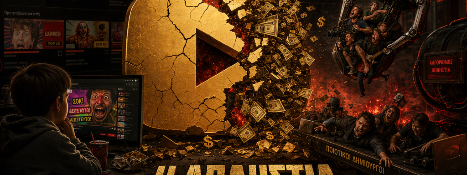 &Pi;ώ&sigmaf; &eta; &alpha;&pi;&lambda;&eta;&sigma;&tau;ί&alpha; &kappa;&alpha;&tau;έ&sigma;&tau;&rho;&epsilon;&psi;&epsilon; &tau;&epsilon;&lambda;&iota;&kappa;ά &tau;&omicron; YouTube